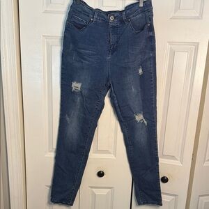 Royalty For Me High Rise Distressed Blue Jeans